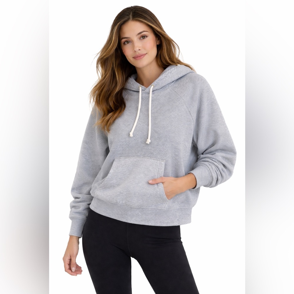 Aerie Gray Knit Hoodie Pullover – Medium